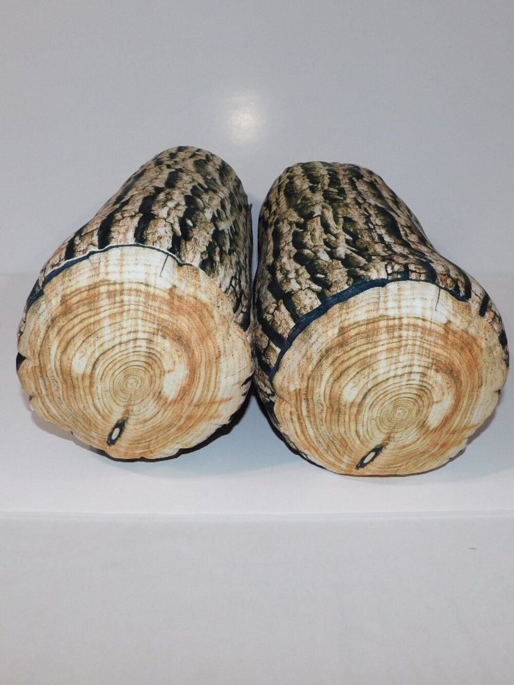 Set 2 Log Tree Trunk Stump Bolster Throw Pillow 19" x 7.5" realistic look Camp